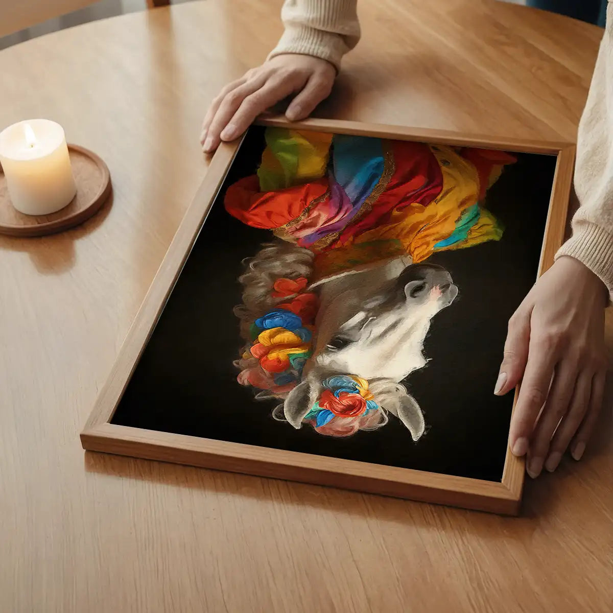 Rainbow Horse Animal Portrait Print