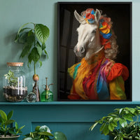 Rainbow Horse Animal Portrait Print