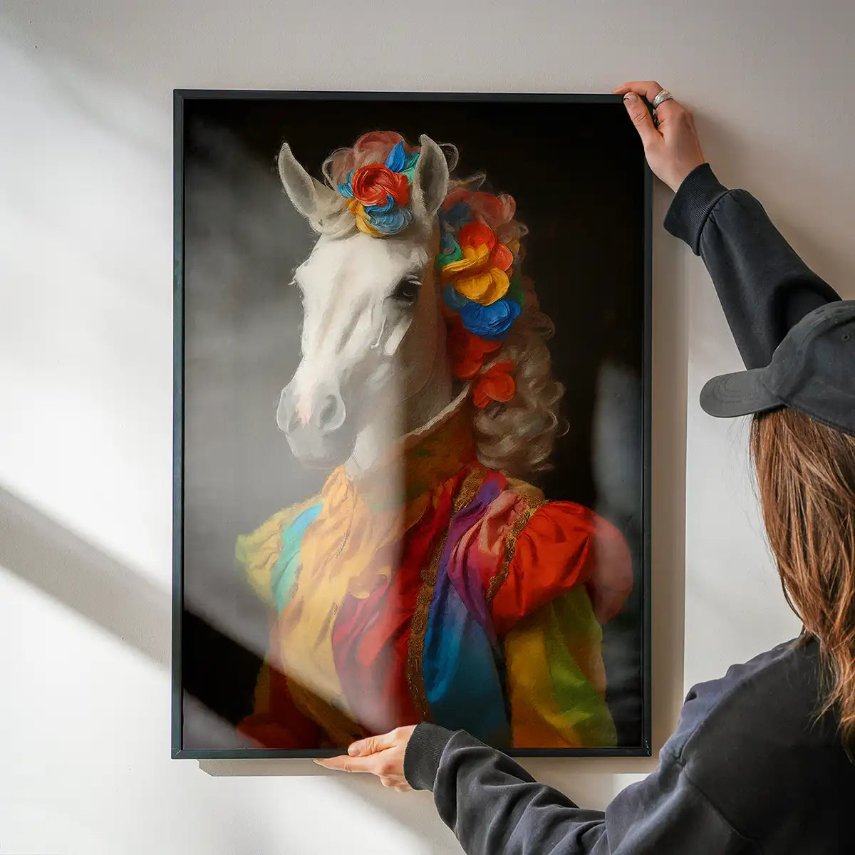 Rainbow Horse Animal Portrait Print