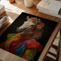 Rainbow Horse Animal Portrait Print