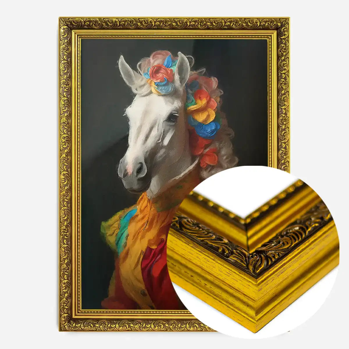 Rainbow Horse Animal Portrait Print
