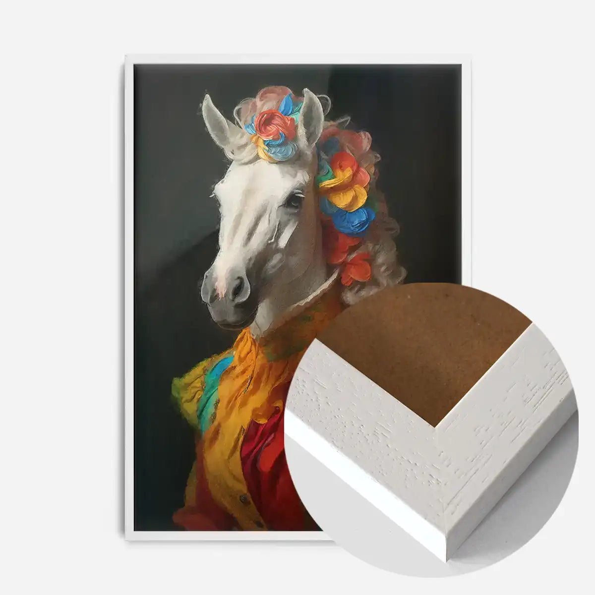 Rainbow Horse Animal Portrait Print