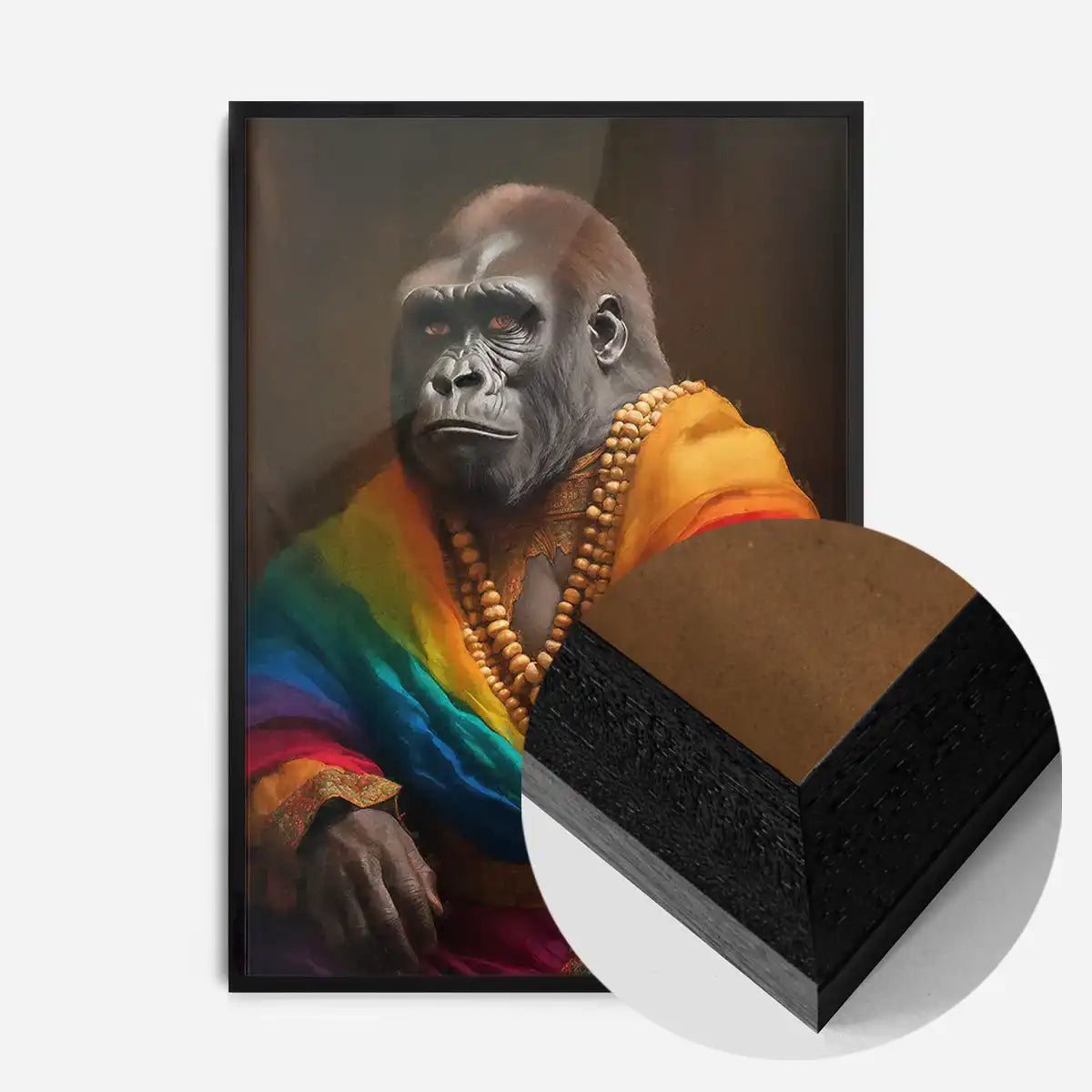 Rainbow Gorilla Animal Portrait Print