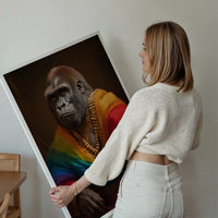 Rainbow Gorilla Animal Portrait Print