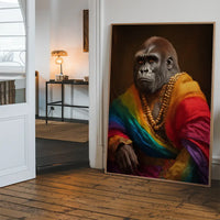Rainbow Gorilla Animal Portrait Print