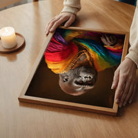 Rainbow Gorilla Animal Portrait Print
