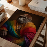 Rainbow Gorilla Animal Portrait Print