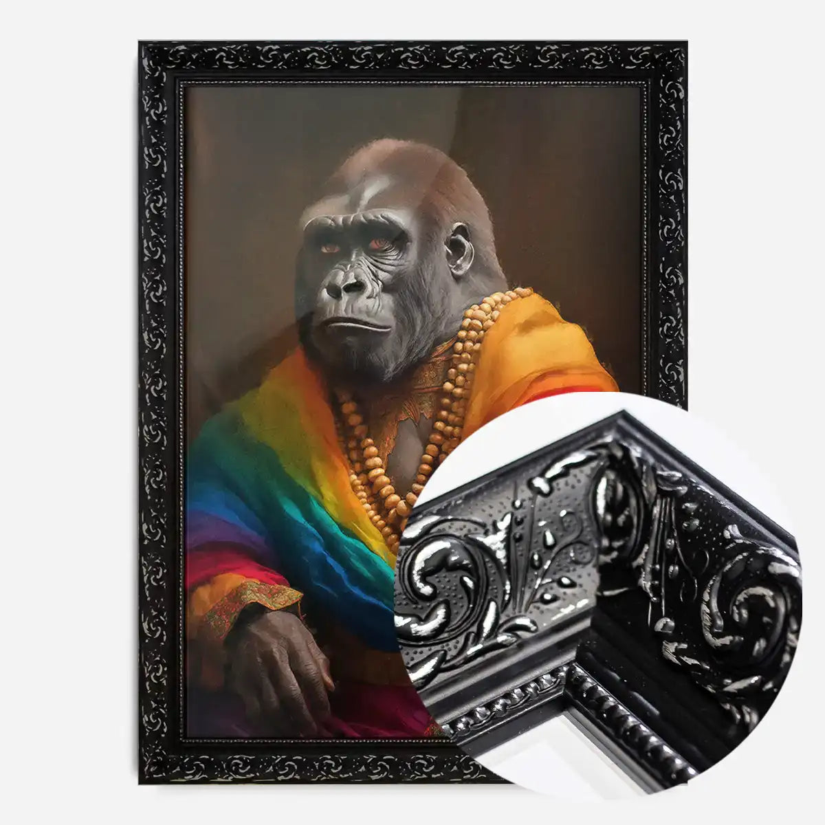 Rainbow Gorilla Animal Portrait Print