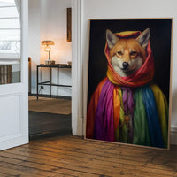 Rainbow Fox Animal Portrait Print