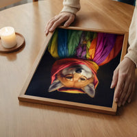 Rainbow Fox Animal Portrait Print