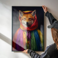 Rainbow Fox Animal Portrait Print