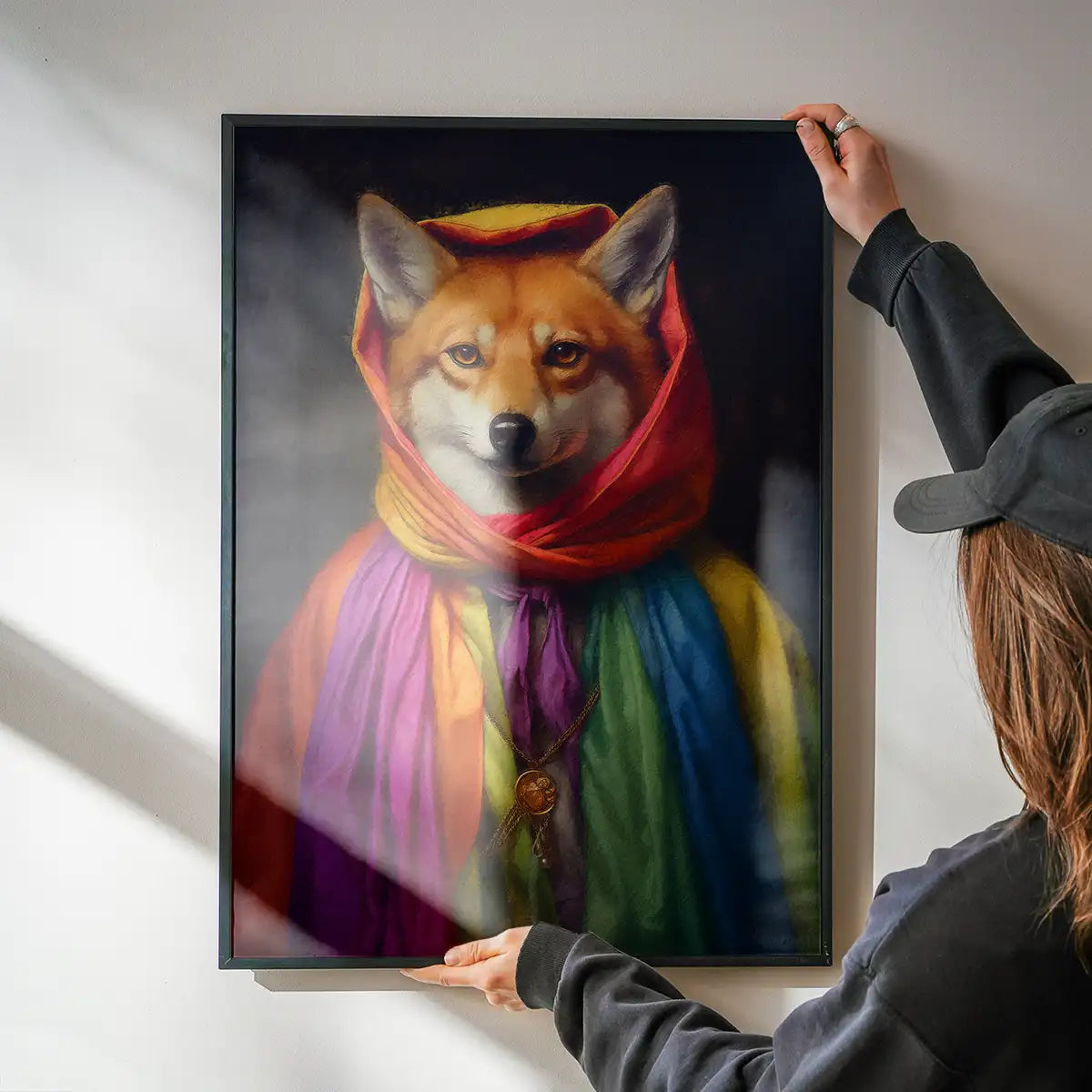 Rainbow Fox Animal Portrait Print