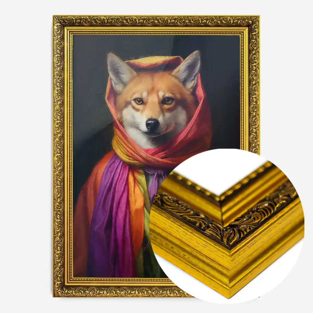 Rainbow Fox Animal Portrait Print