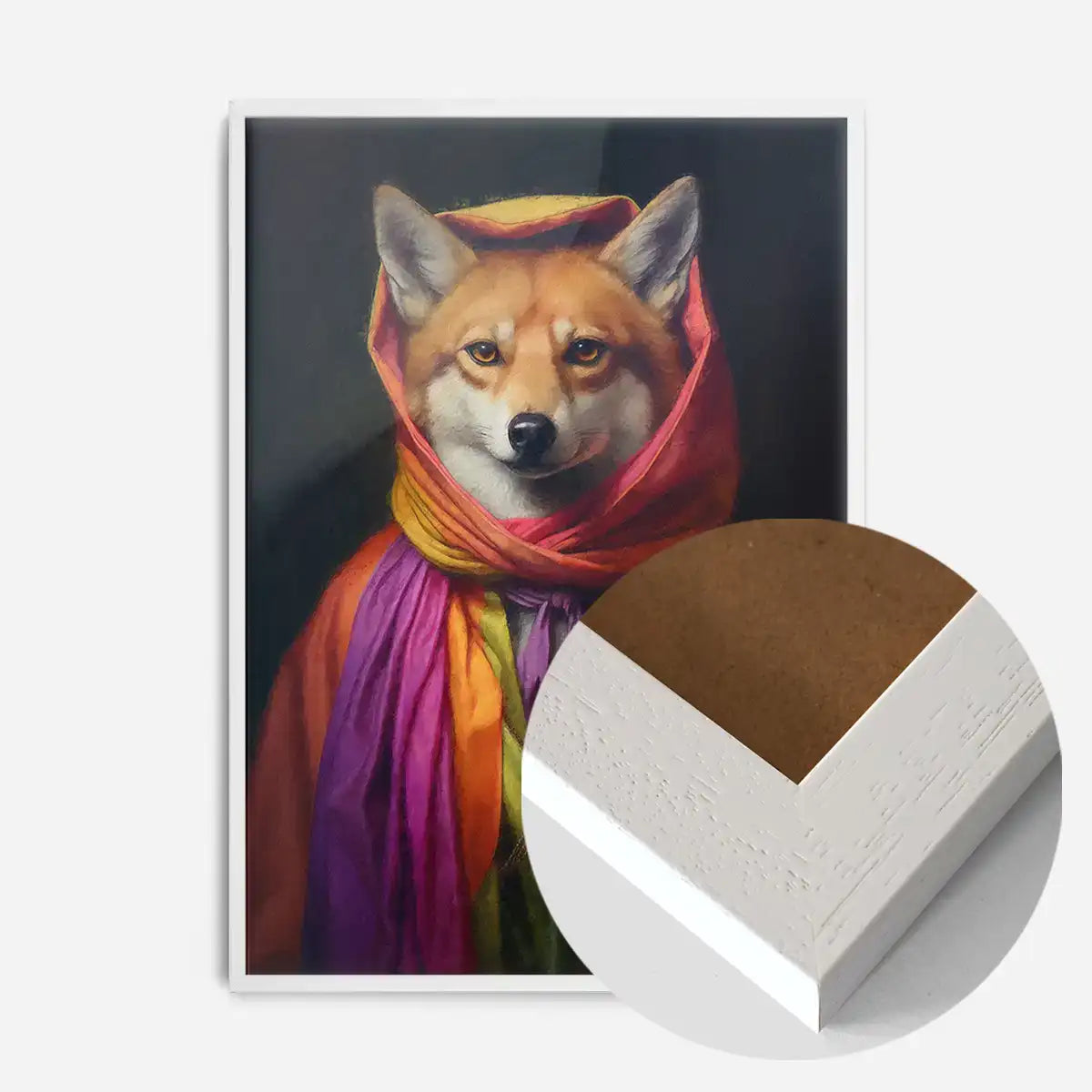 Rainbow Fox Animal Portrait Print