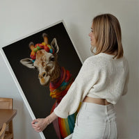 Rainbow Giraffe Animal Portrait Print
