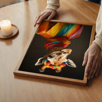 Rainbow Giraffe Animal Portrait Print