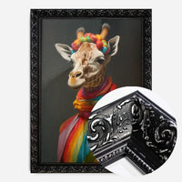 Rainbow Giraffe Animal Portrait Print