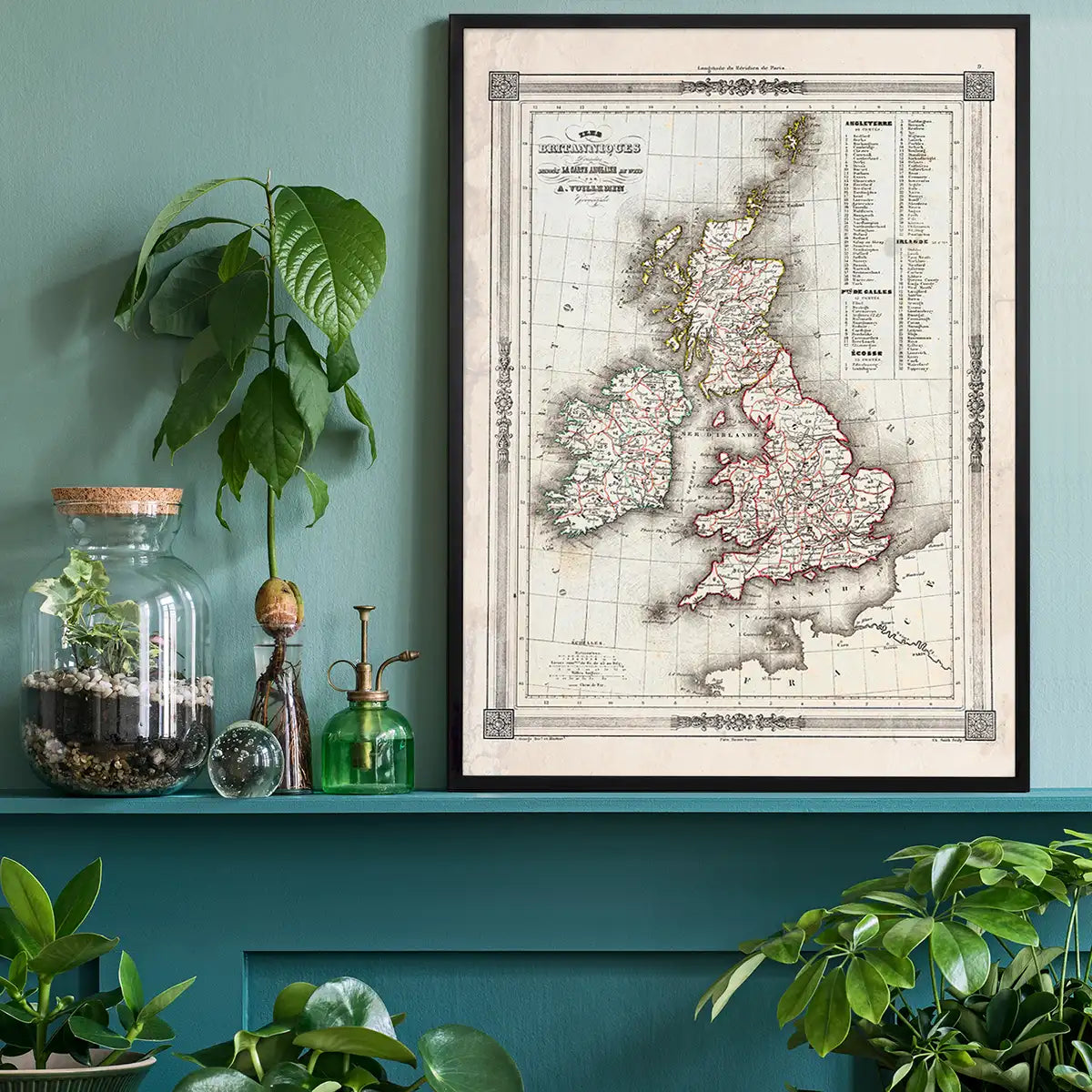 1852 Vuillemin Map of the British Isles