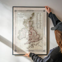 1852 Vuillemin Map of the British Isles