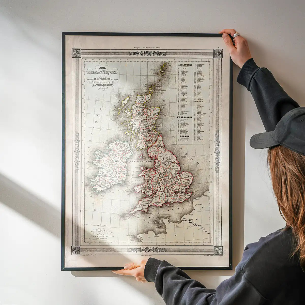 1852 Vuillemin Map of the British Isles