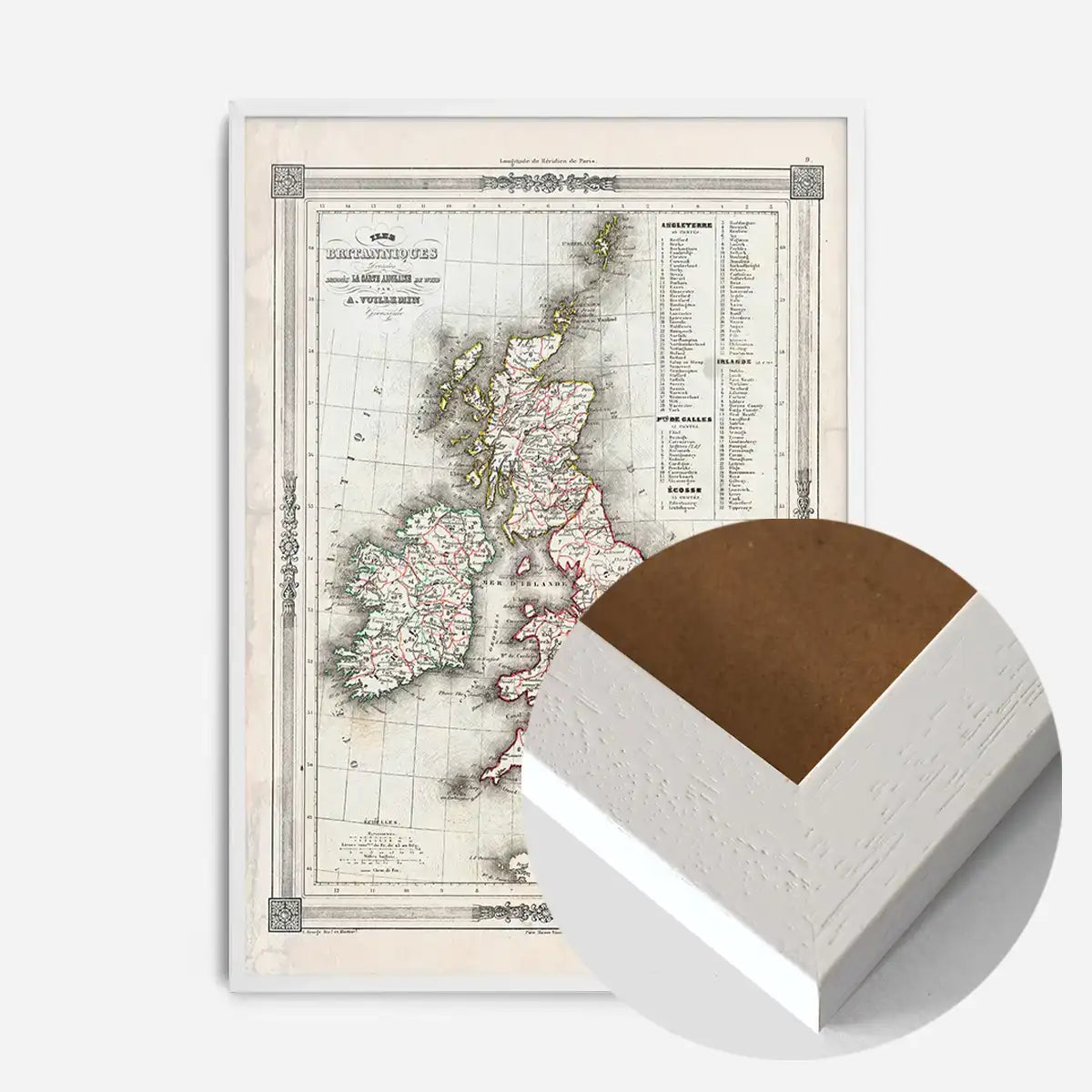 1852 Vuillemin Map of the British Isles
