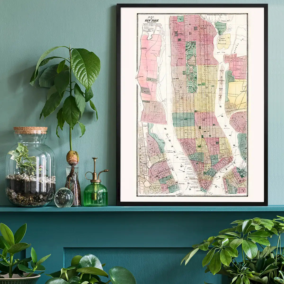 1869 New York City and Vicinity Map by Matthew Dripps