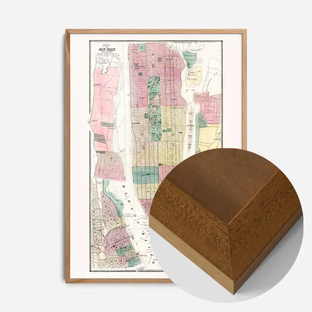 1869 New York City and Vicinity Map by Matthew Dripps