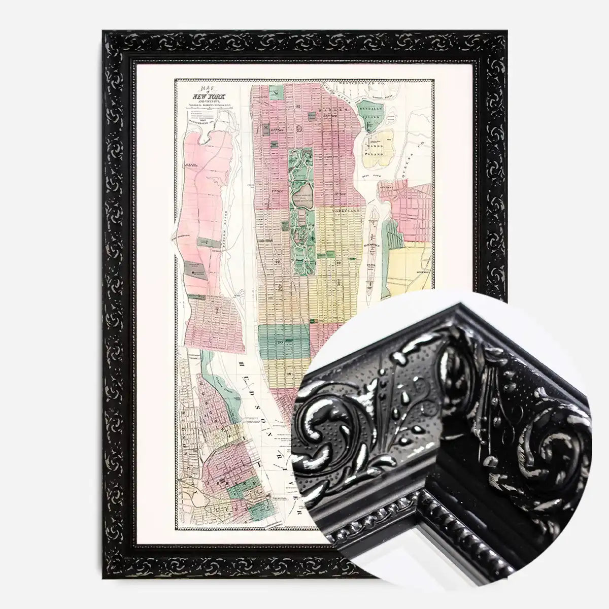 1869 New York City and Vicinity Map by Matthew Dripps