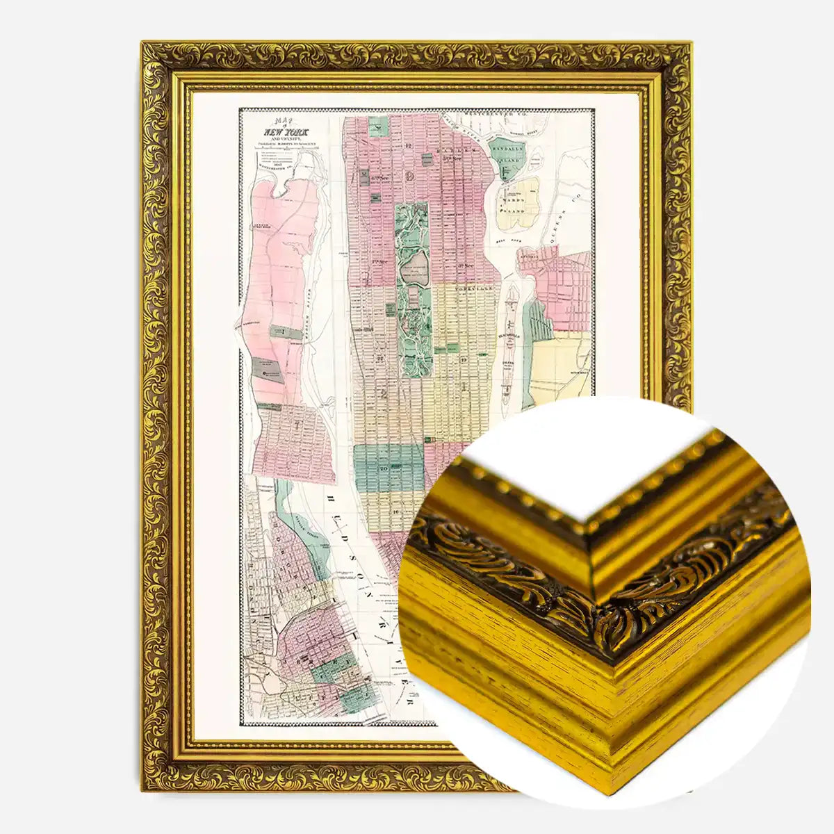 1869 New York City and Vicinity Map by Matthew Dripps