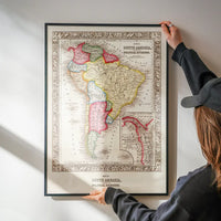 1863 Map of South America and Political Divisions