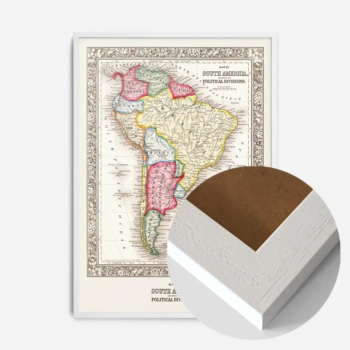 1863 Map of South America and Political Divisions