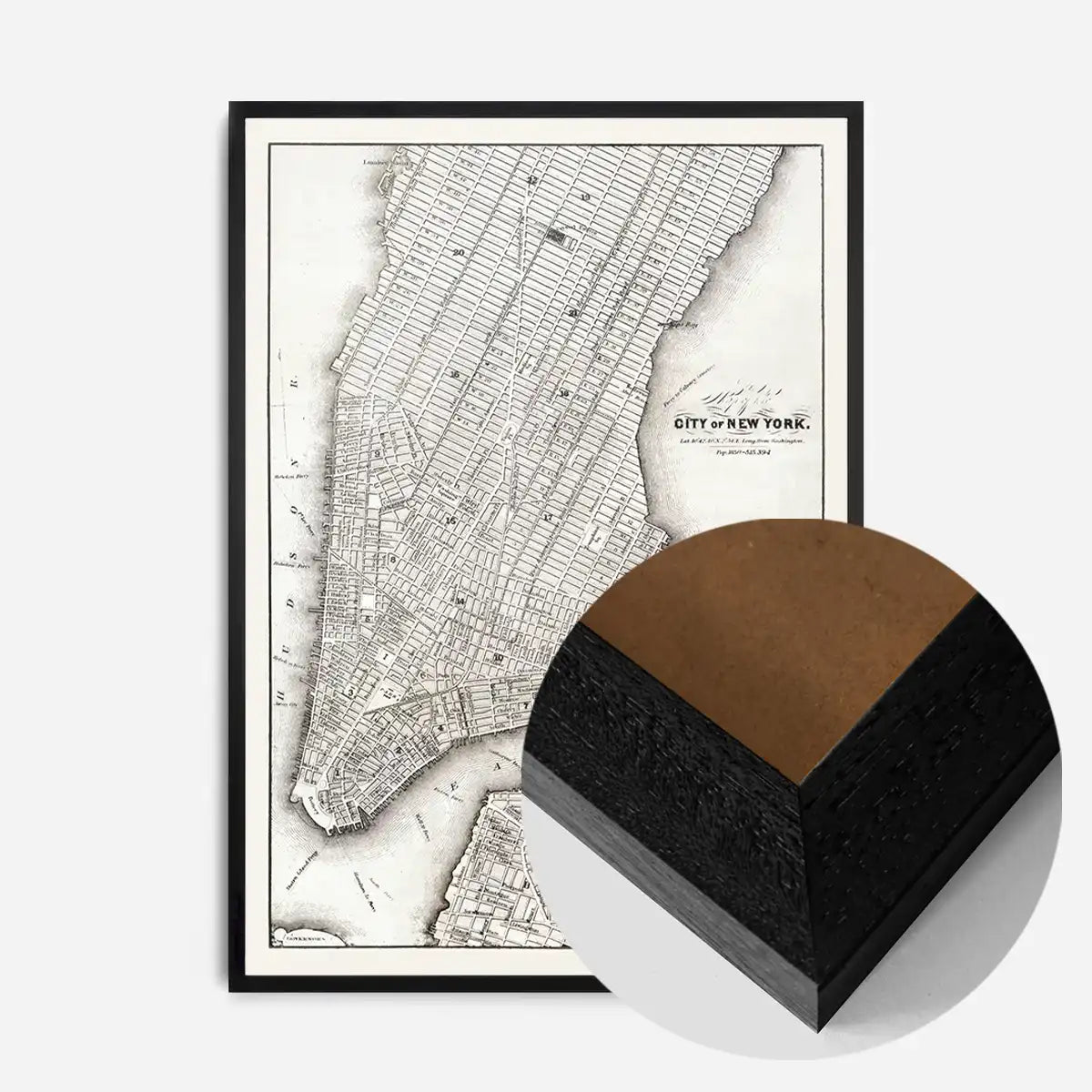 1850 New York City Map Black and White