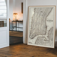 1850 New York City Map Black and White