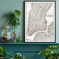 1850 New York City Map Black and White
