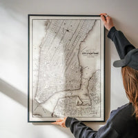 1850 New York City Map Black and White