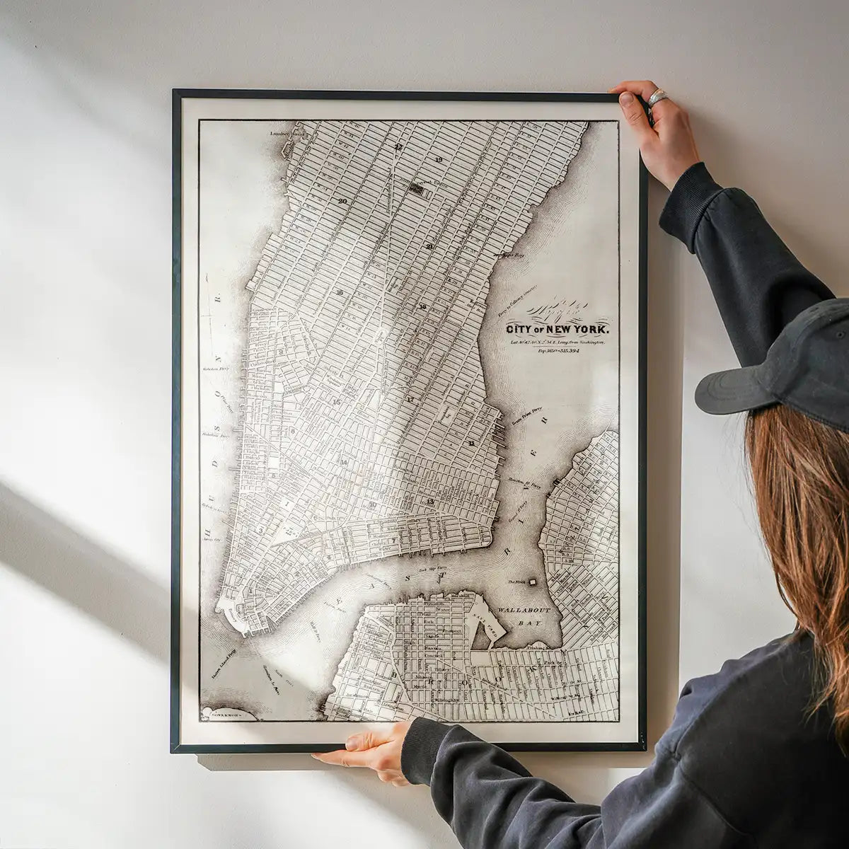 1850 New York City Map Black and White
