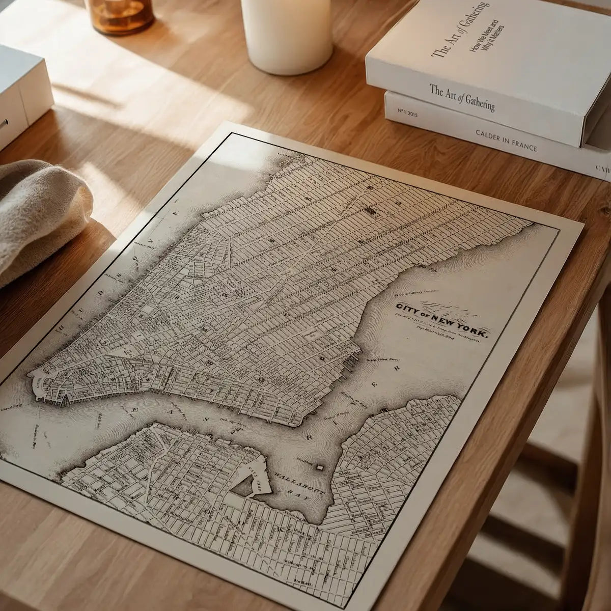 1850 New York City Map Black and White