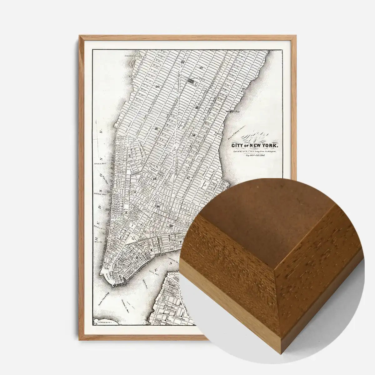 1850 New York City Map Black and White