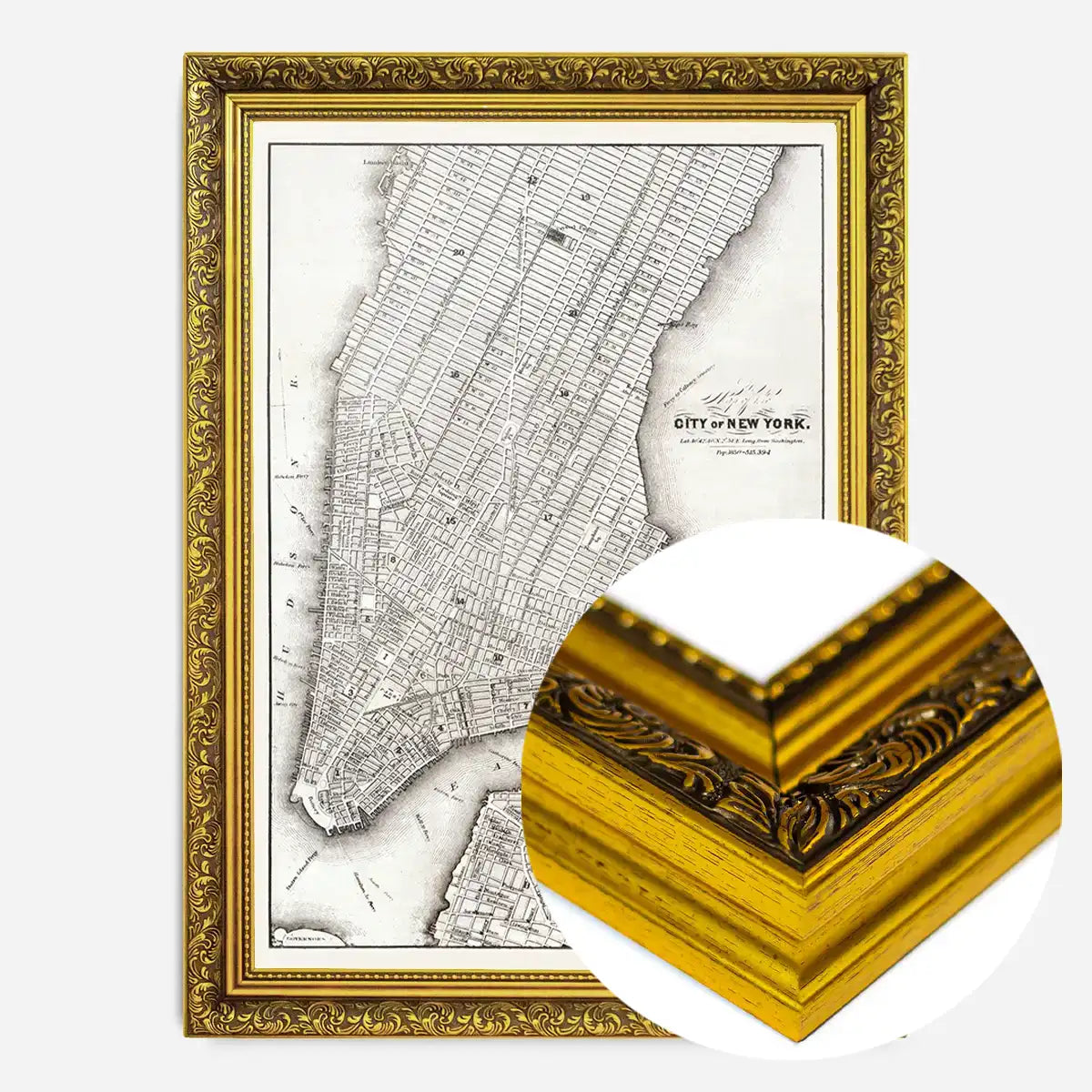 1850 New York City Map Black and White