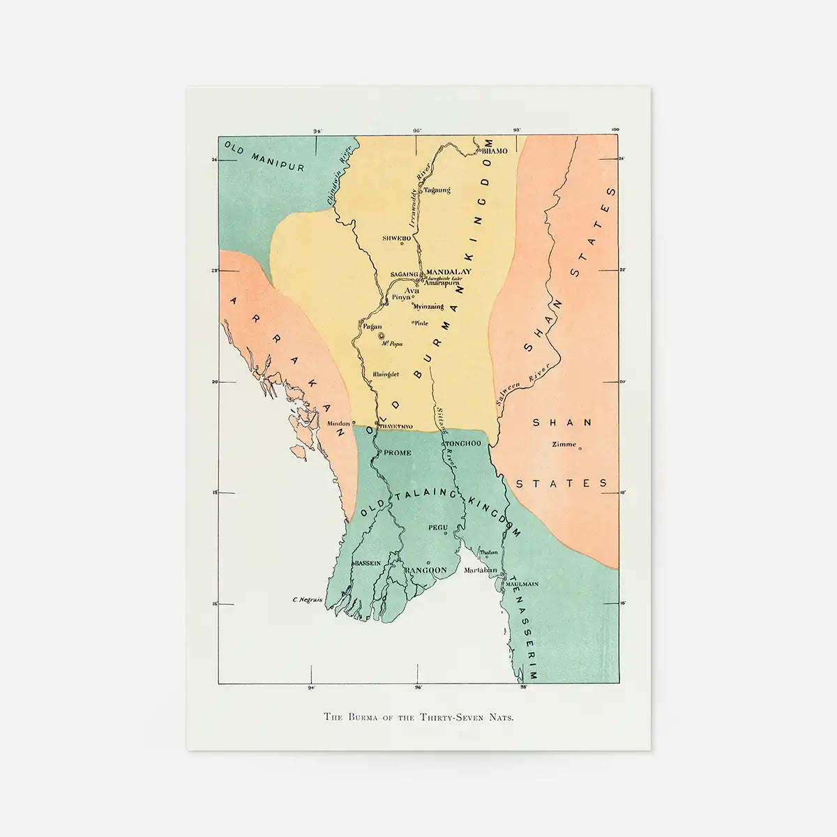 Map of the old Burman kingdom from 1906