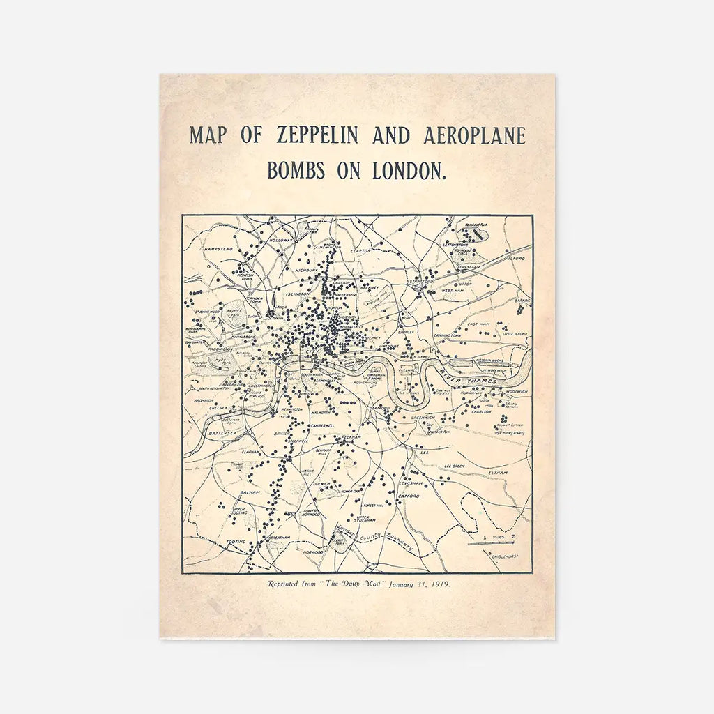Map Bombs on London 1919