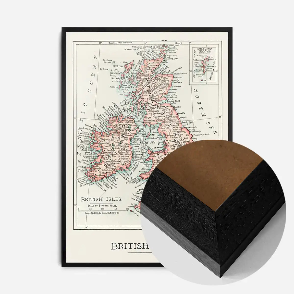 A cartographic map of the British Isles published in 1900