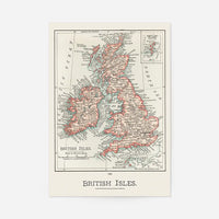 A cartographic map of the British Isles published in 1900