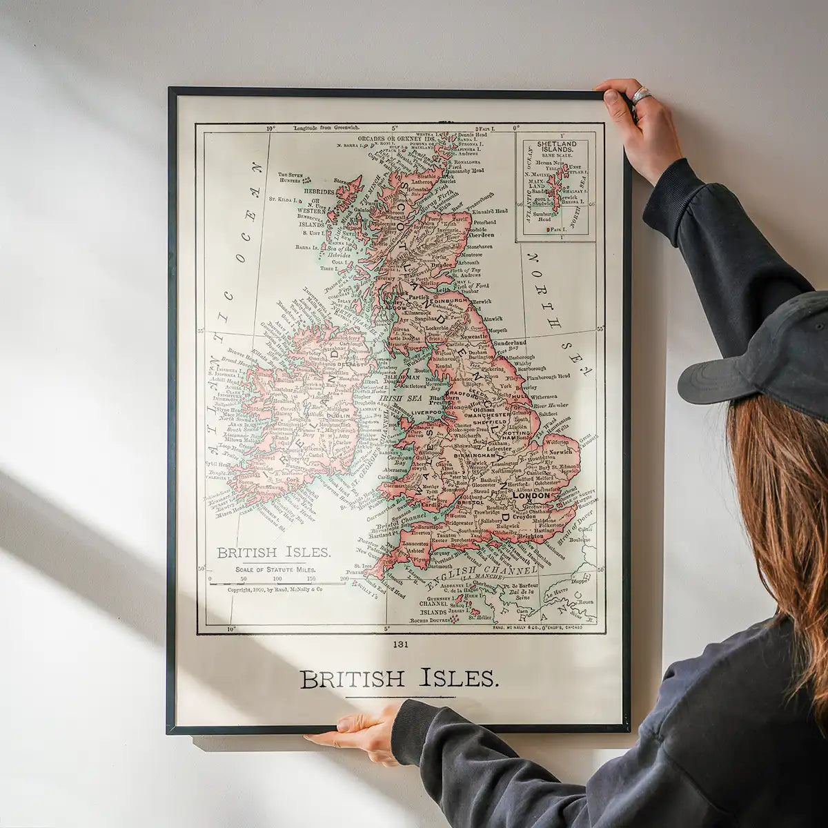 A cartographic map of the British Isles published in 1900