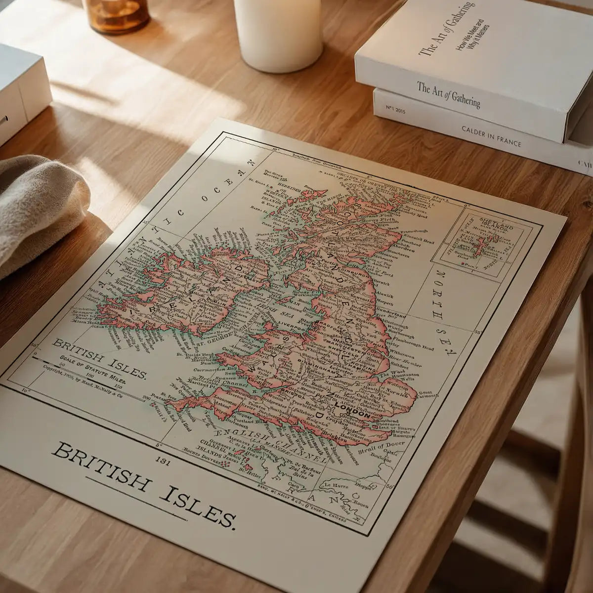 A cartographic map of the British Isles published in 1900