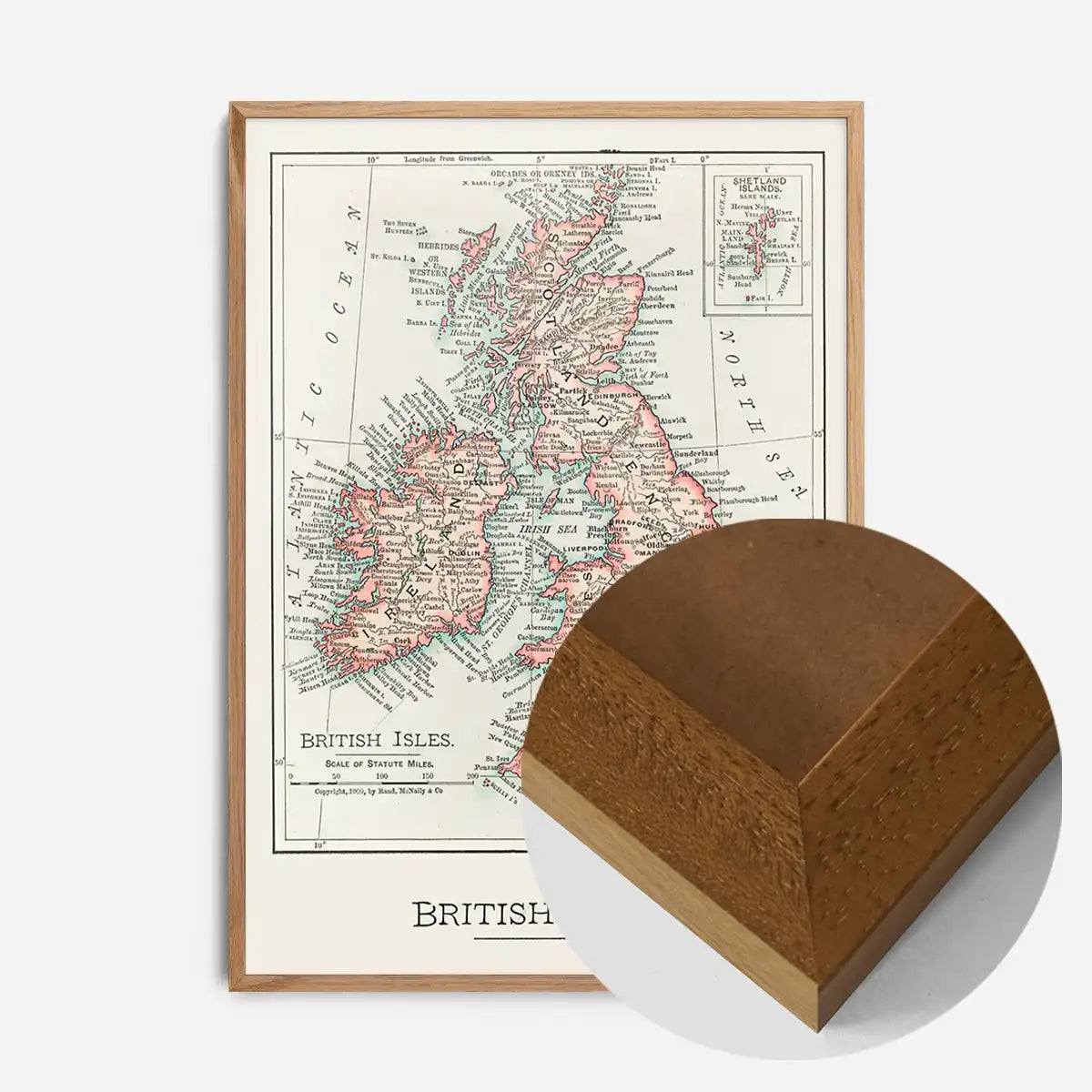 A cartographic map of the British Isles published in 1900