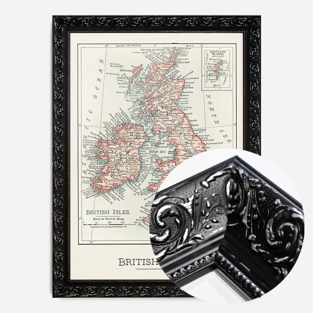 A cartographic map of the British Isles published in 1900