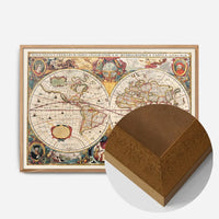 Antique World Map Double Hemisphere Map by Henricus Hondius 1630