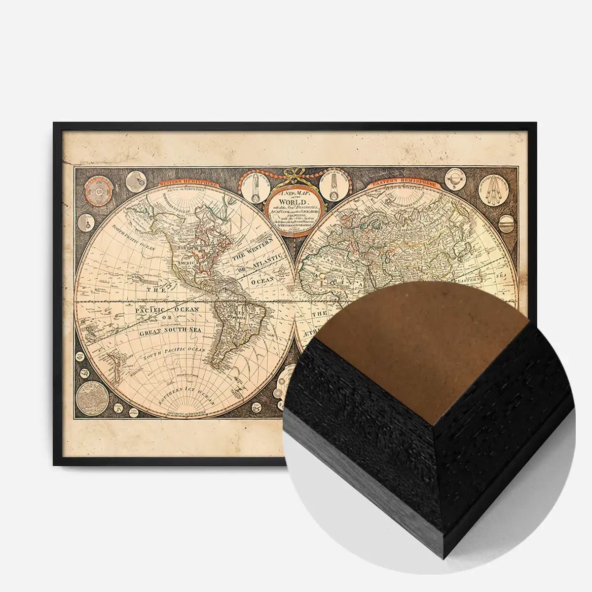 Captain Cook new Discoveries World Map 1799