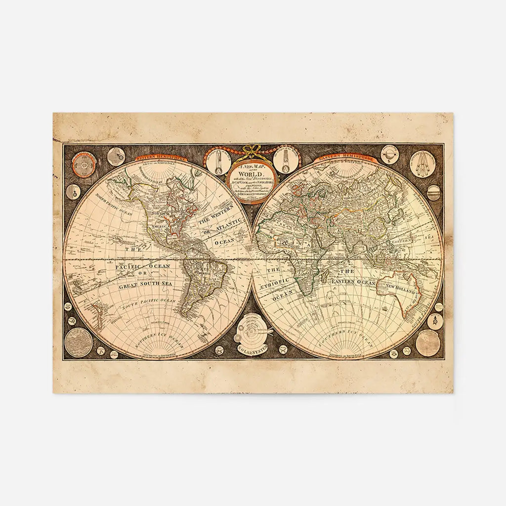 Captain Cook Discoveries World Map 1799